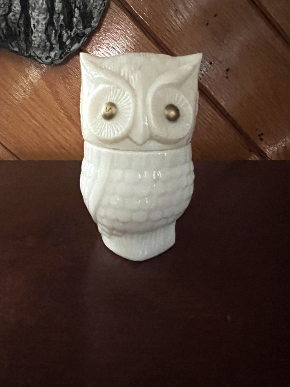 Vintage Avon Owl White Glass Decanter